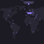 Proton VPN dashboard showing a secure VPN connection to a Swiss server with global server locations.