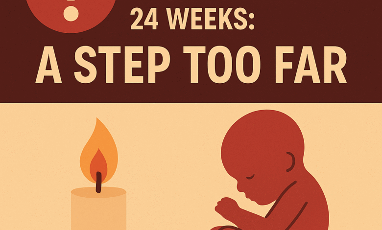 Candle and unborn child silhouette symbolising the debate over decriminalising abortion after 24 weeks in the UK